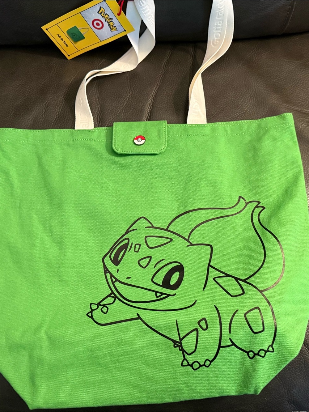 Green Bulbasaur Tote Bag with Poké Ball Snap Pokémon and Target collab